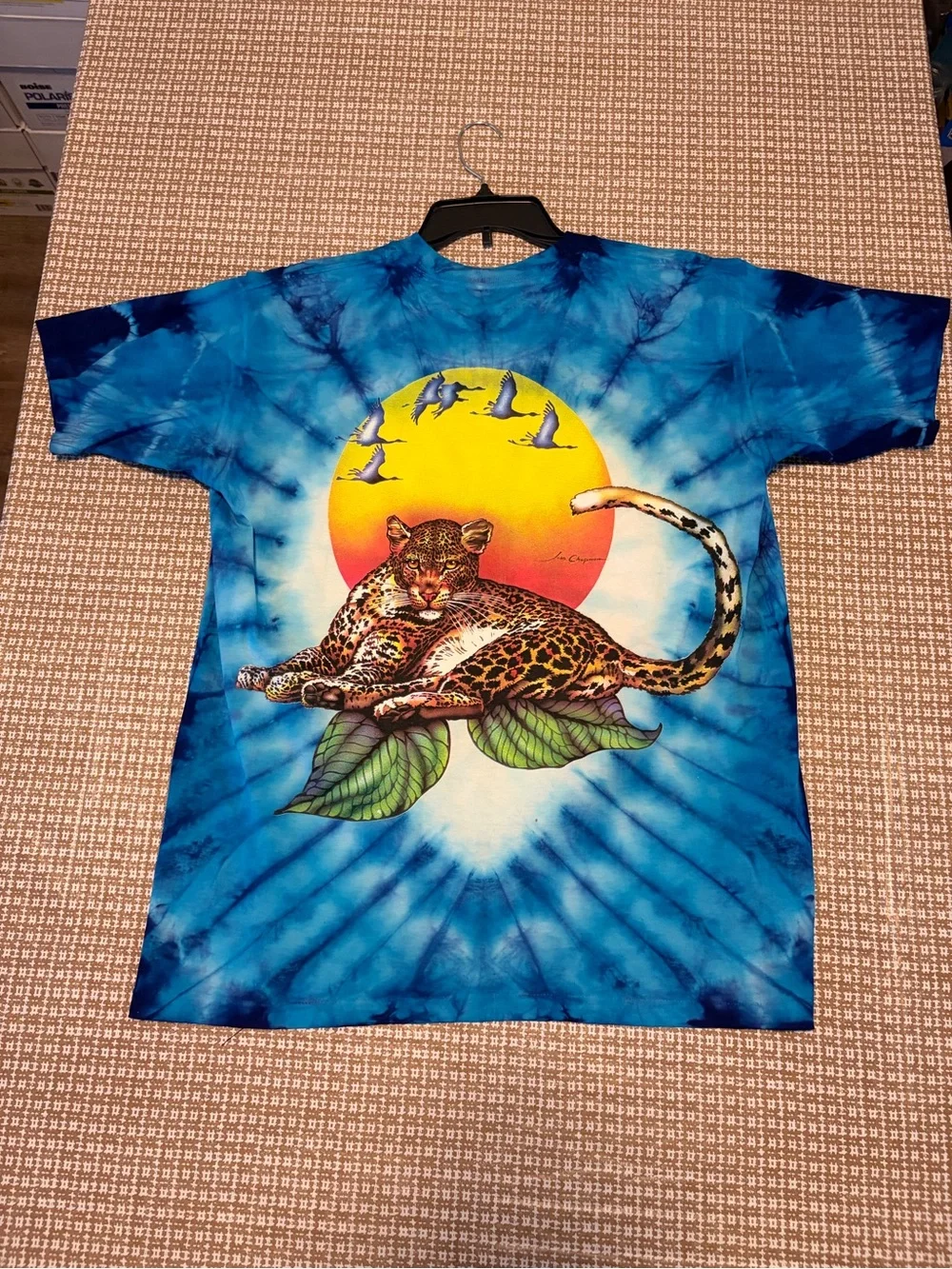 Lisa Chapman Graphics “Preserve The Rainforest “ Vintage 90s Tie Dye Blue Size L